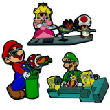 Glassblowing Mario + Luigi On the Lathe + Peach & Toad Millie Artist - 3 Pack Pin